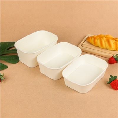 Bijele pravokutne posude za jednokratnu upotrebu s poklopcima